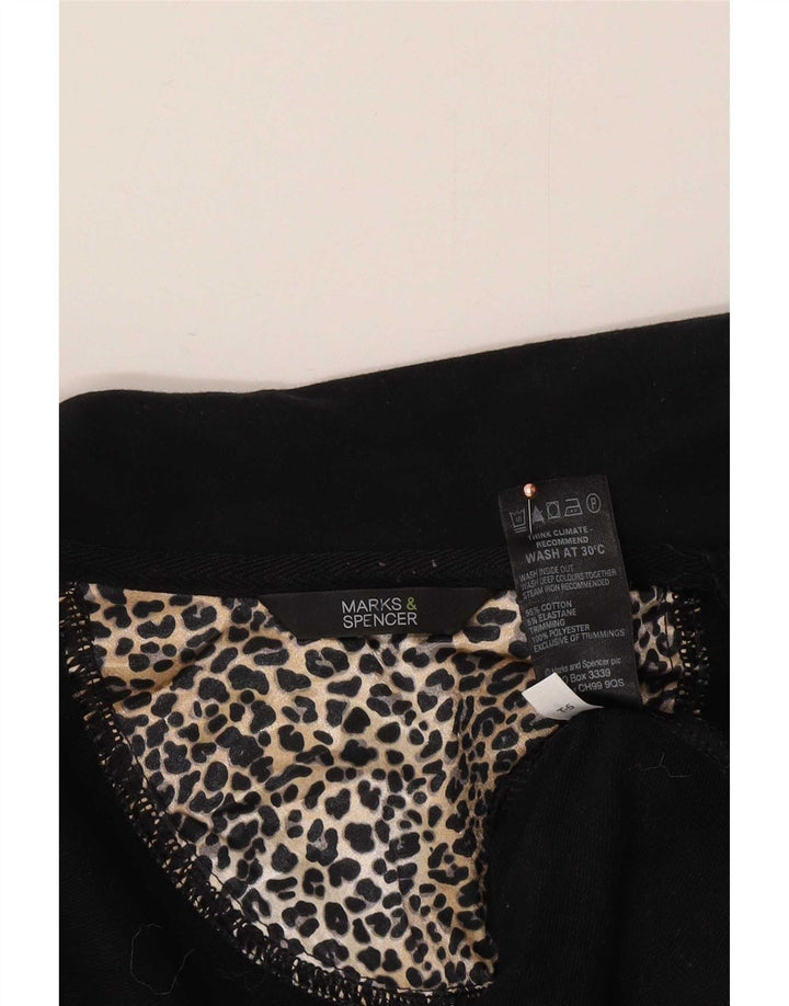 Marks & Spencer Veste Bomber Femme UK 14 Coton Noir Moyen
