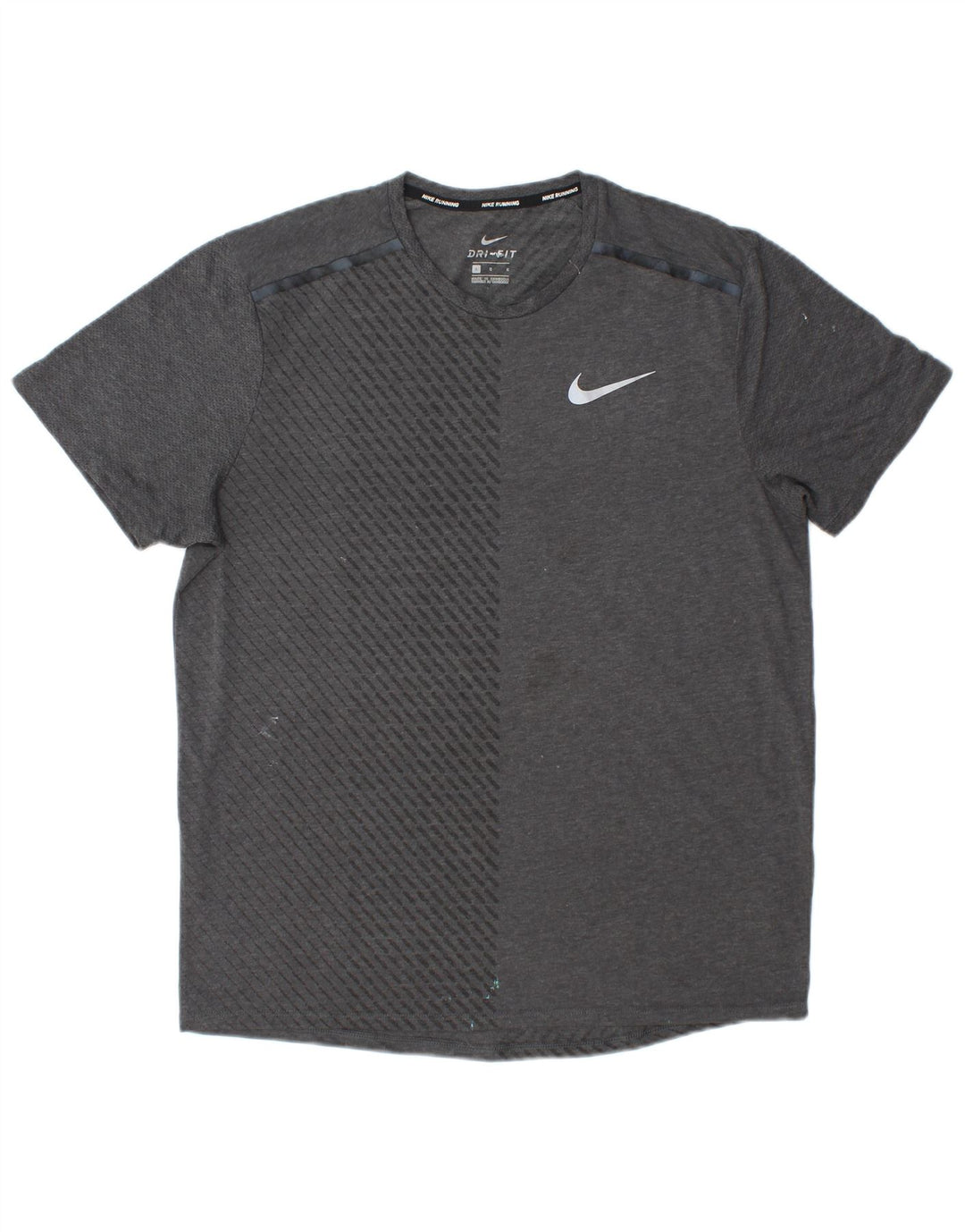 Nike Hommes Dri Fit T-Shirt Haut Large Gris Colorblock Polyester
