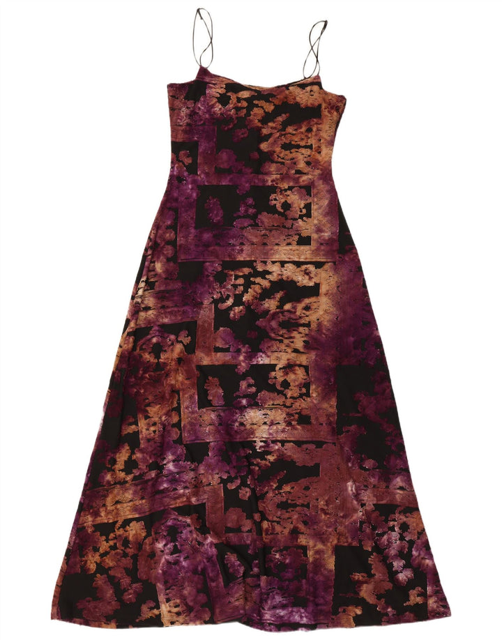 Desigual Femme Robe Maxi Sans Manches UK 8 Petit Patchwork Multicolore