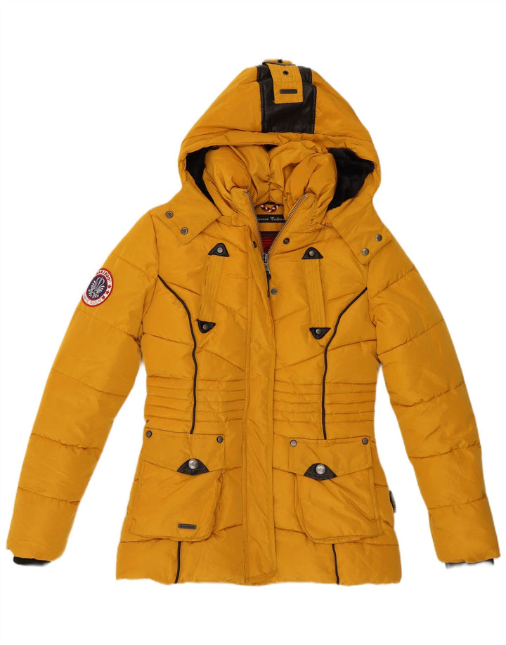 Marikoo Veste matelassée à capuche pour femme UK 6 XS Jaune Polyester