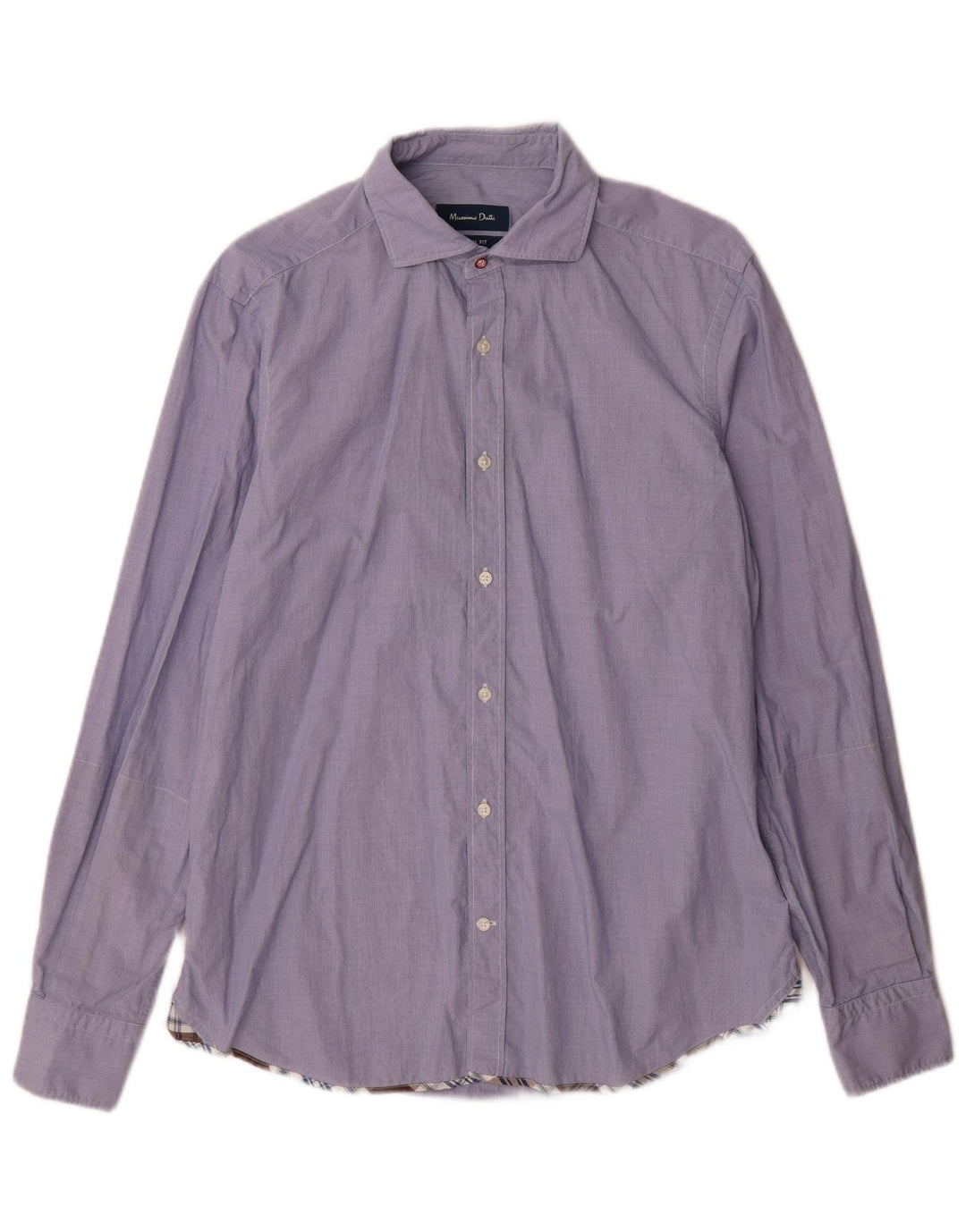 Massimo Dutti Chemise décontractée pour homme Bleu moyen à carreaux