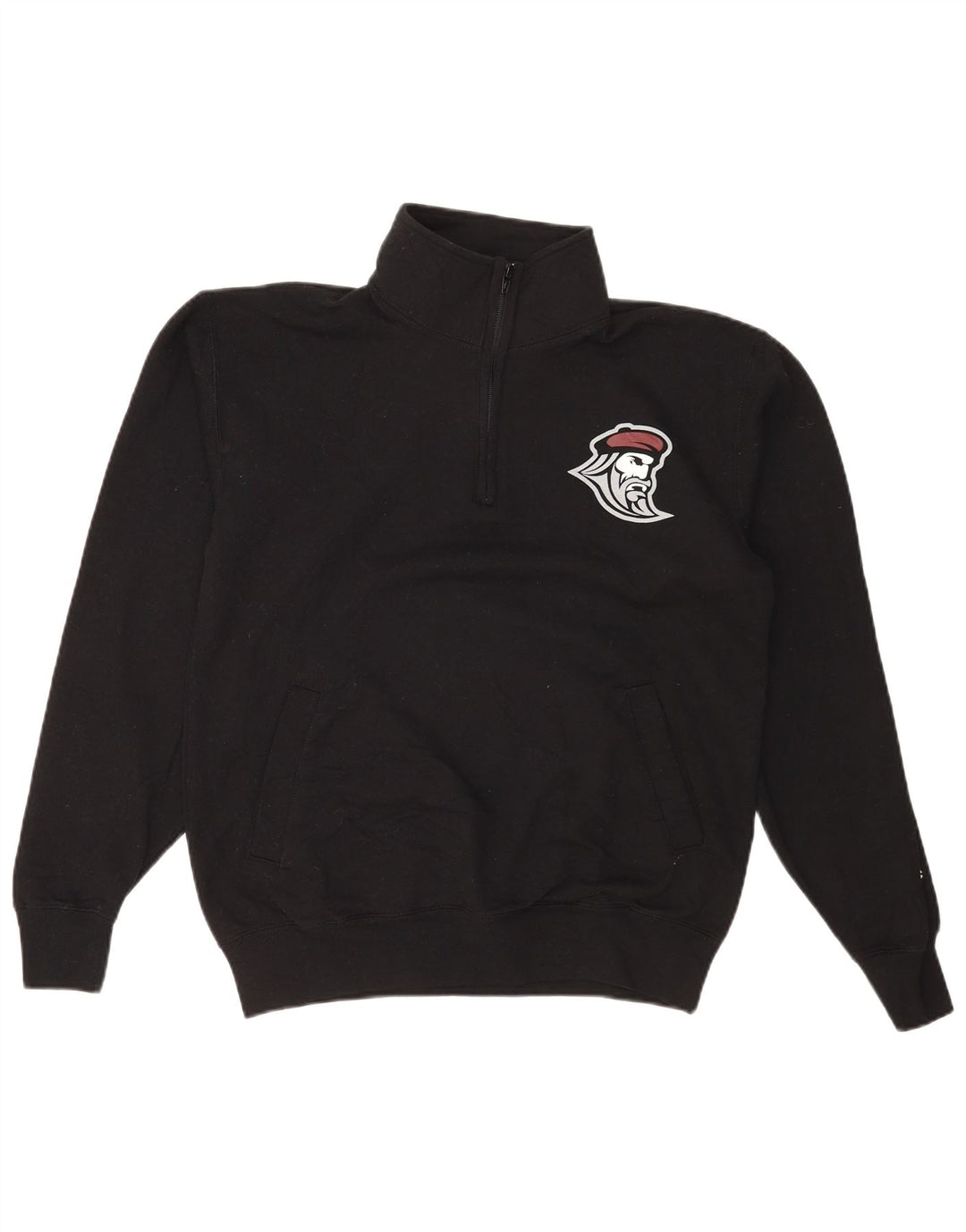 Champion Sweat-shirt graphique à col zippé pour homme en coton noir moyen