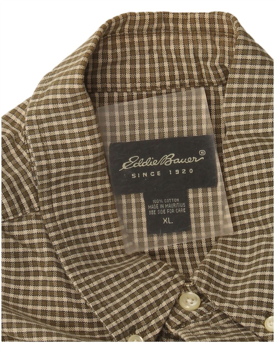 Eddie Bauer Chemise Homme XL Marron Carreaux Coton