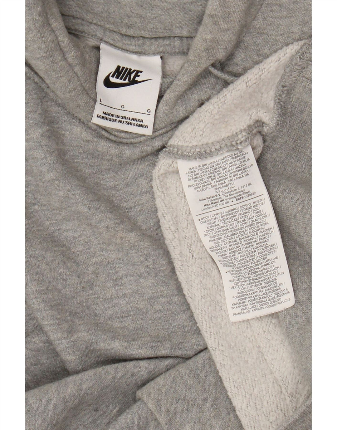Nike Pull à capuche pour homme en coton gris Taille L