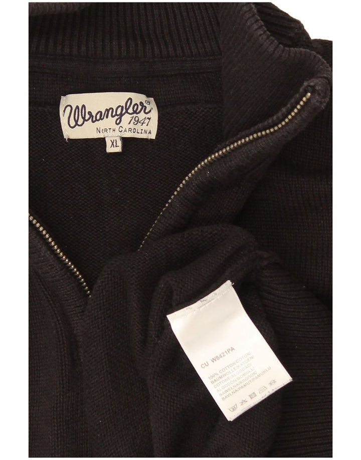 Wrangler Pull col zippé pour homme XL en coton noir