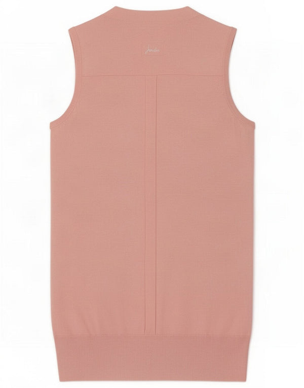 Joules Womens Sleeveless Cardigan Sweater UK 14 Large Pink Colourblock