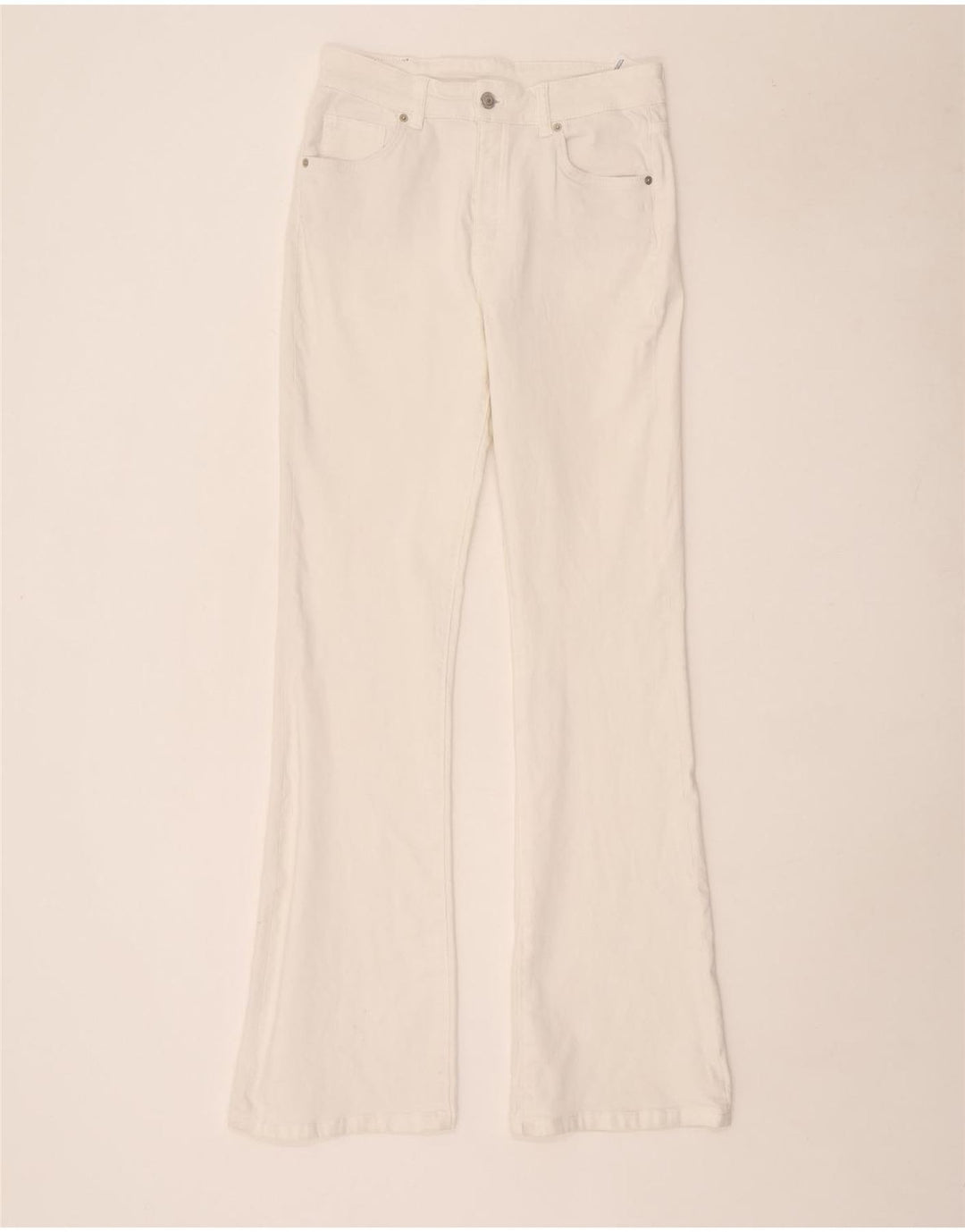 Massimo Dutti Jean Bootcut Femme EU 40 Moyen W30 L34 Coton Blanc