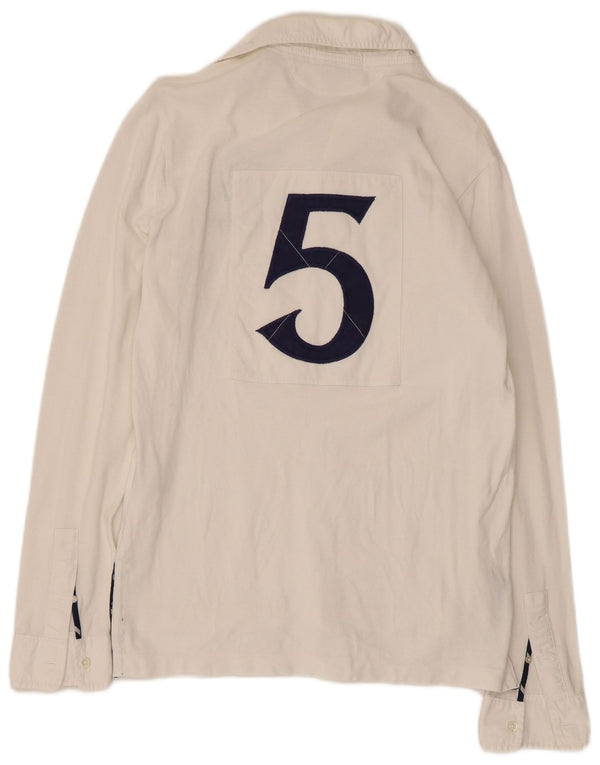 Ralph Lauren Polo de rugby à manches longues pour homme en coton blanc Taille S