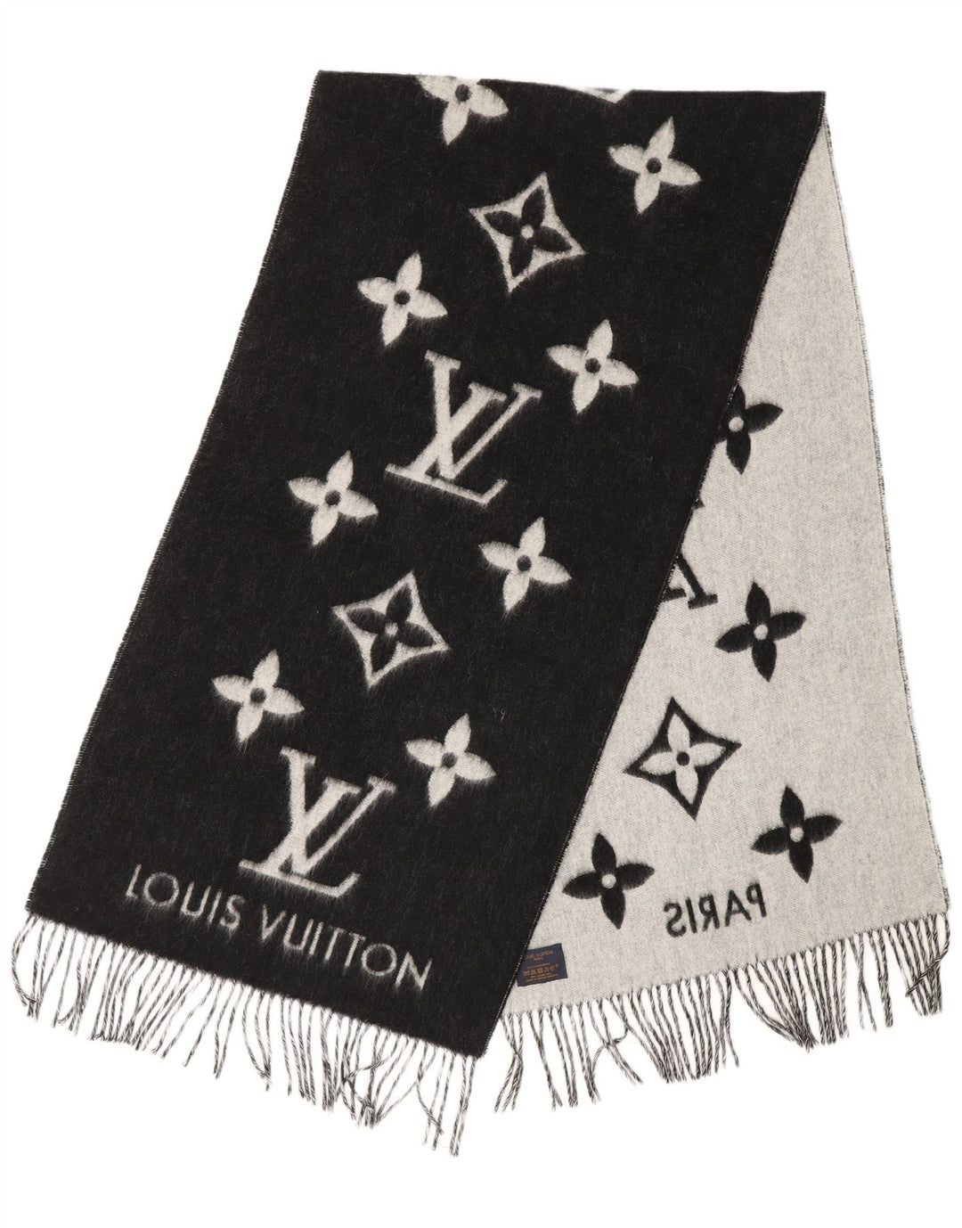 Louis Vuitton Écharpe rectangulaire graphique pour femme taille unique noir designer