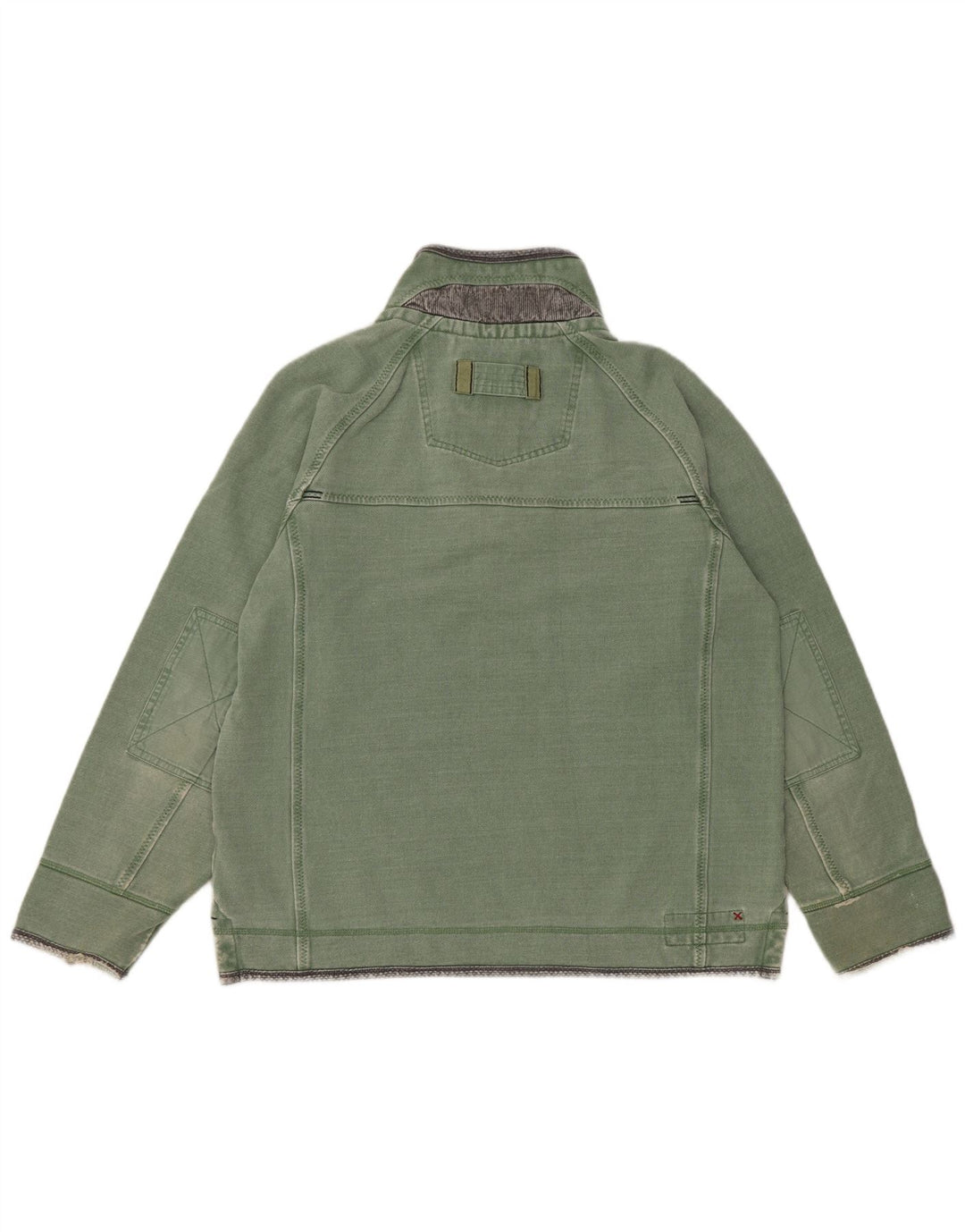 Fat Face Sweat-Shirt Col Zippé Homme Vert Moyen Coton