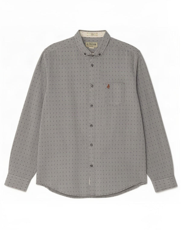 Marlboro Classics Chemise Homme XL Gris Taché Coton