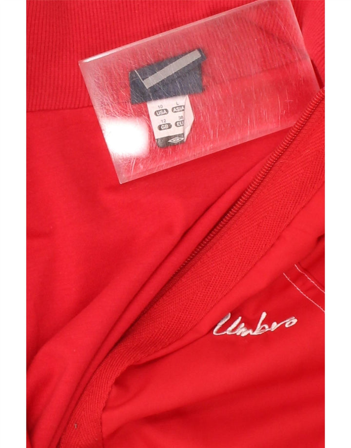UMBRO Womens Tracksuit Top Jacket UK 12 Medium Red Polyester Vintage Umbro and Second-Hand Umbro from Messina Hembry 