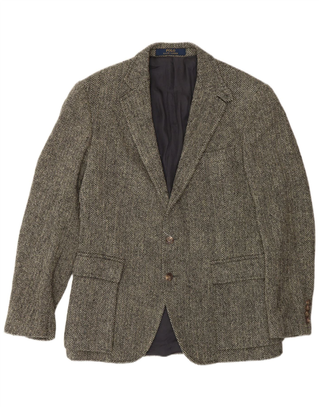 Polo Ralph Lauren Veste blazer à 2 boutons pour homme US 40 Grande laine à chevrons gris