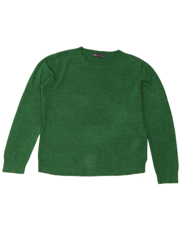 Marks & Spencer Pull col bateau pour femme UK 16 Large Vert Acrylique