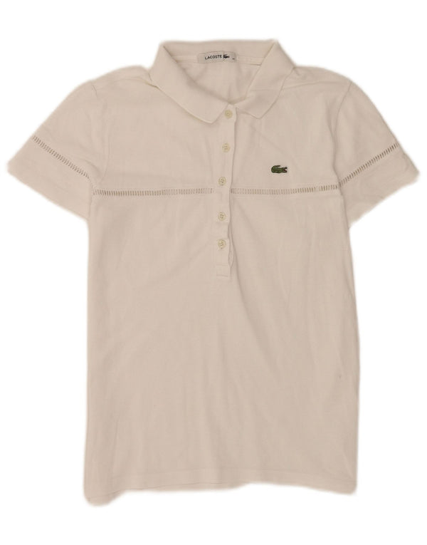 Lacoste Polo régulier pour femme Taille 40 Blanc moyen