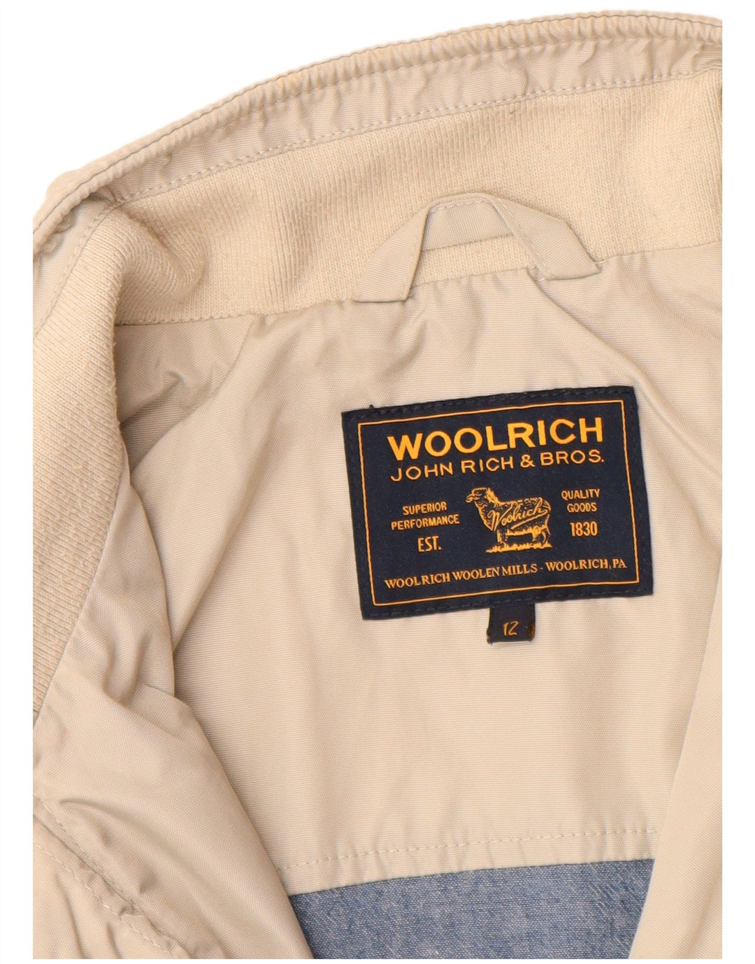 WOOLRICH Blouson Bomber Garçon 11-12 ans Nylon Beige