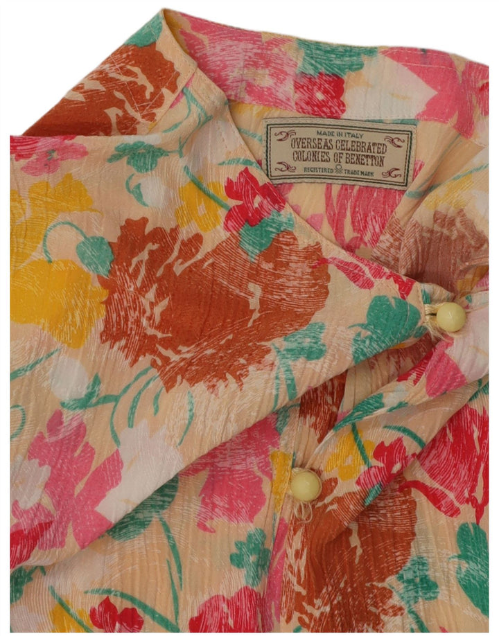 BENETTON Chemisier court pour femme UK 14 Medium Multicolore Floral