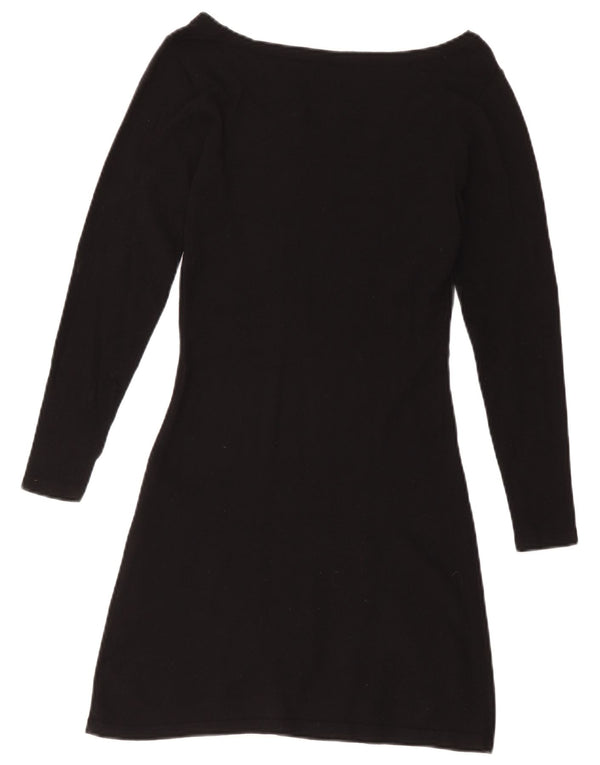Desigual Robe trapèze graphique à manches longues pour femme UK 4 XS Noir Floral