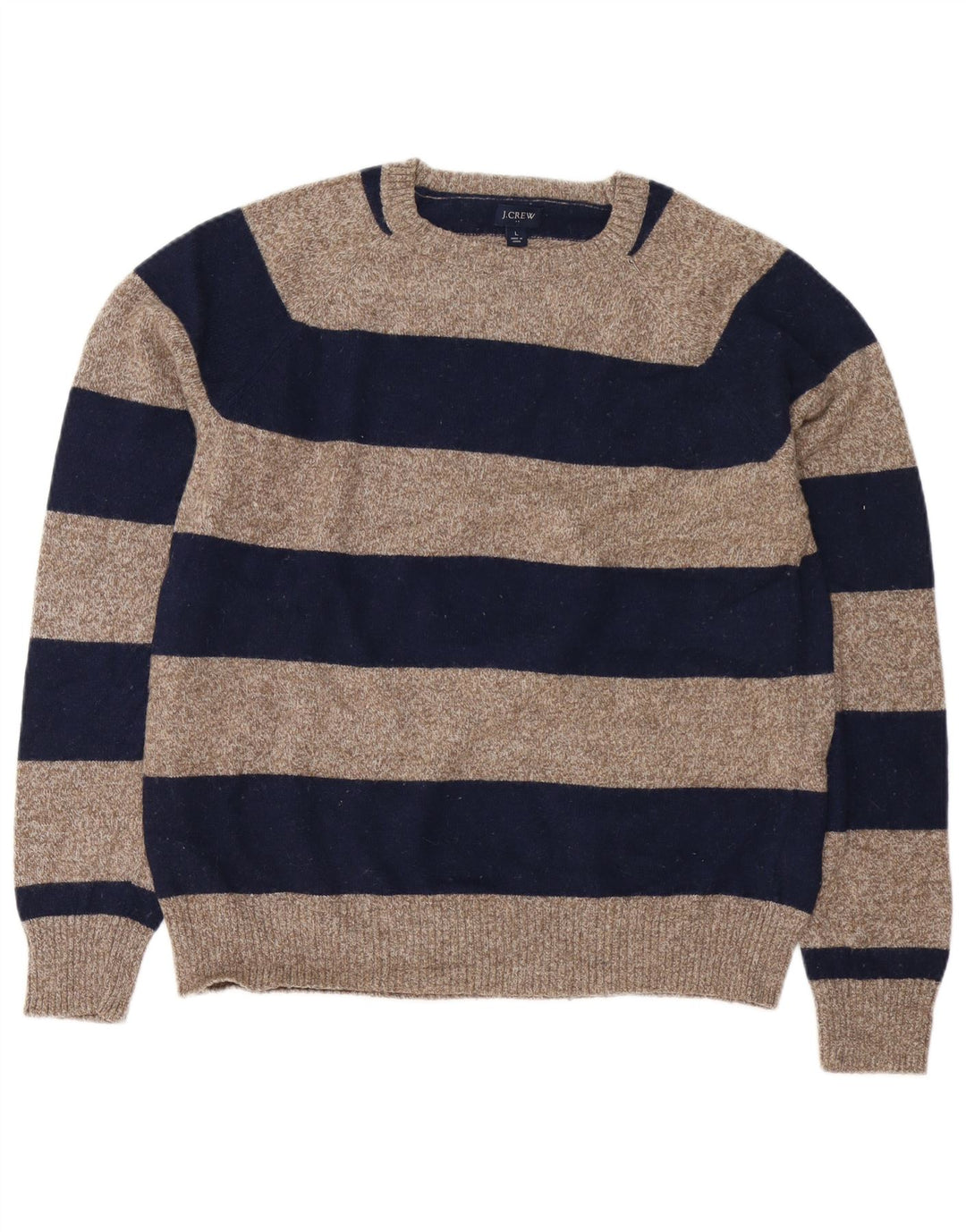 J. CREW Pull à col rond pour homme en polyamide rayé bleu marine