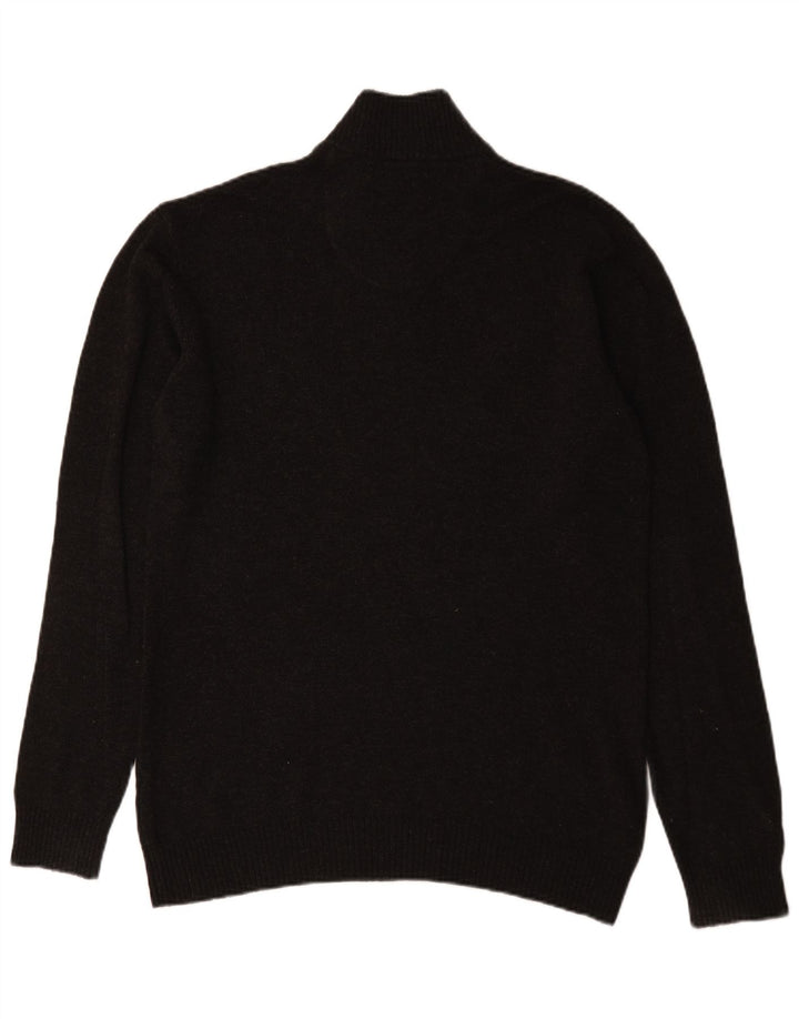 John Lewis Pull col zippé pour homme Gris moyen moucheté