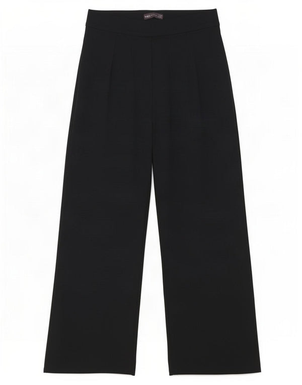 Marks & Spencer Pantalon décontracté taille haute pour femme UK 12 Medium W28 L27 Bleu marine