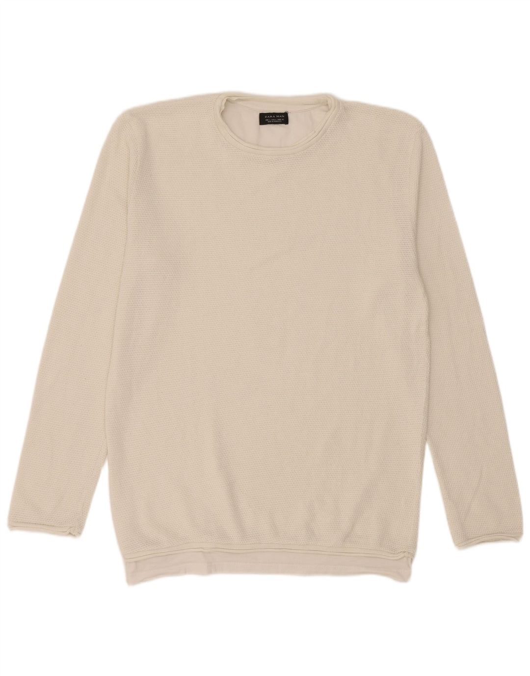 Zara Pull ras du cou pour homme, grand, blanc