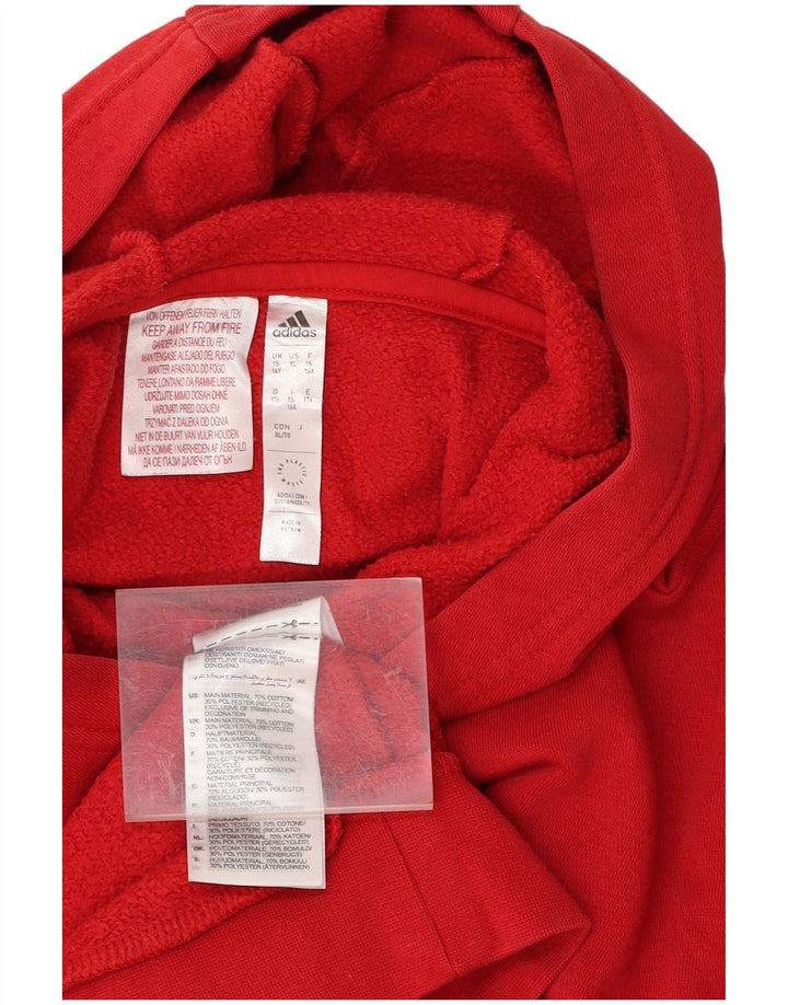 ADIDAS Pull à capuche garçon 15-16 ans Rouge Coton