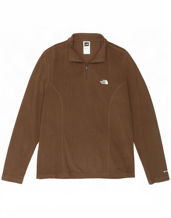 The North Face Pull polaire à col zippé pour femme UK 16 Large Marron Polyester