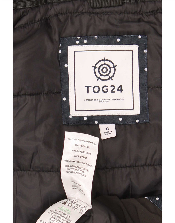 Tog 24 Veste matelassée surdimensionnée à capuche pour femme UK 8 Small Black Colourblock