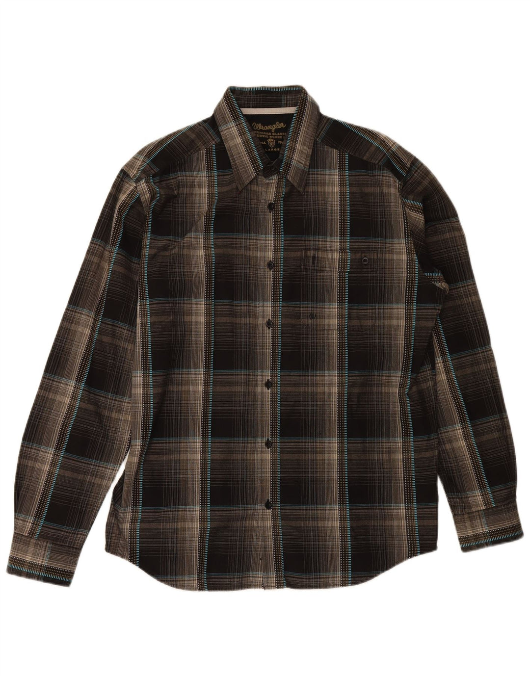WRANGLER Chemise Homme Grand Carreau Marron Coton