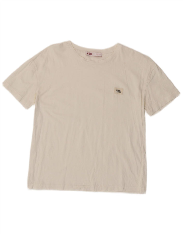 ZARA Femme T-Shirt Top UK 10 Petit Blanc