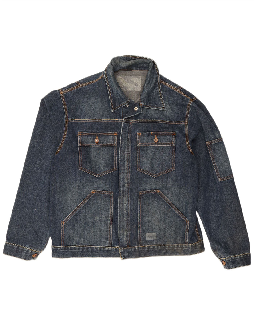 Meltin' Pot Veste en jean pour homme UK 40 Large Bleu marine Coton