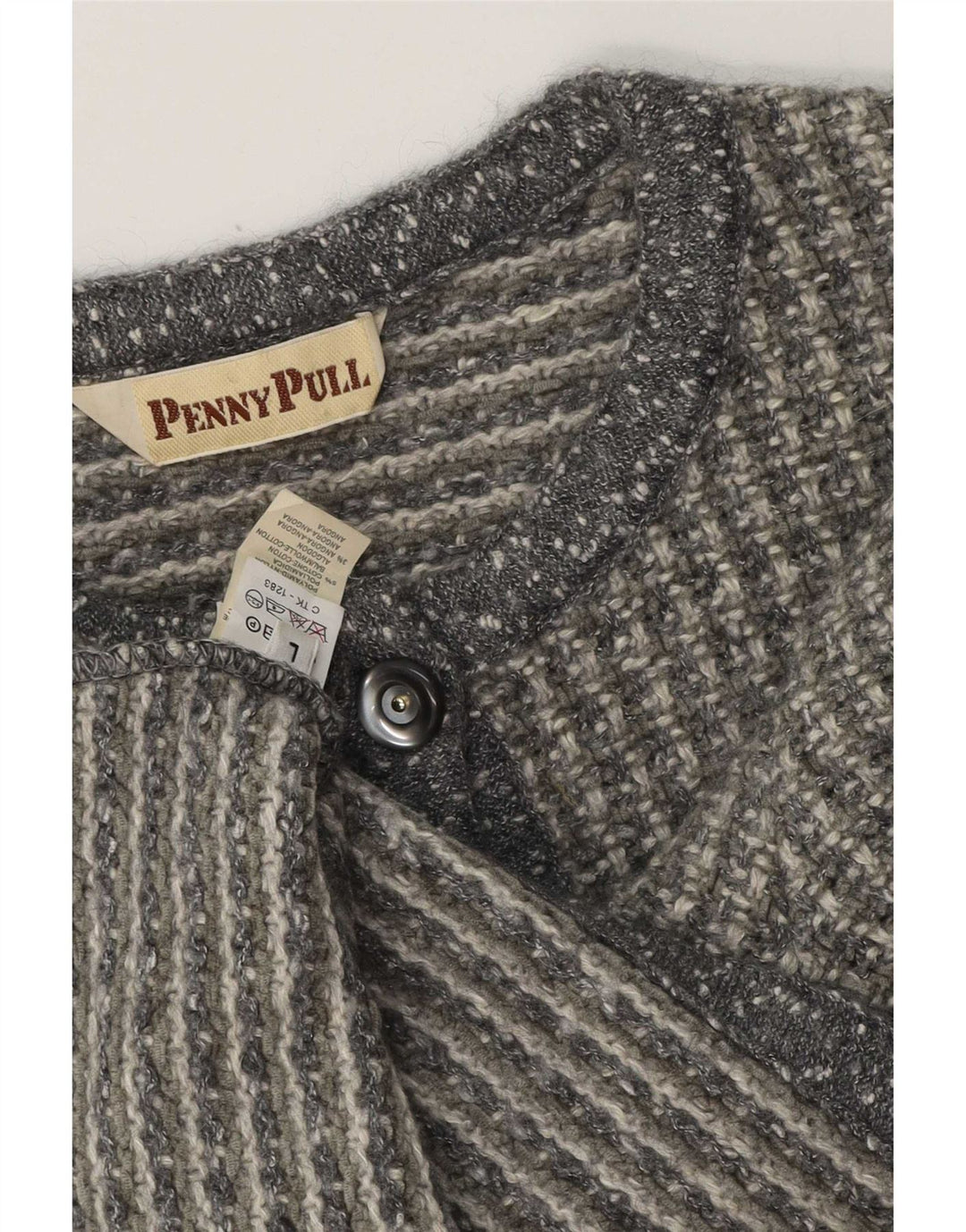 Penny Pull Cardigan pour femme UK 16 Large Gris Acrylique