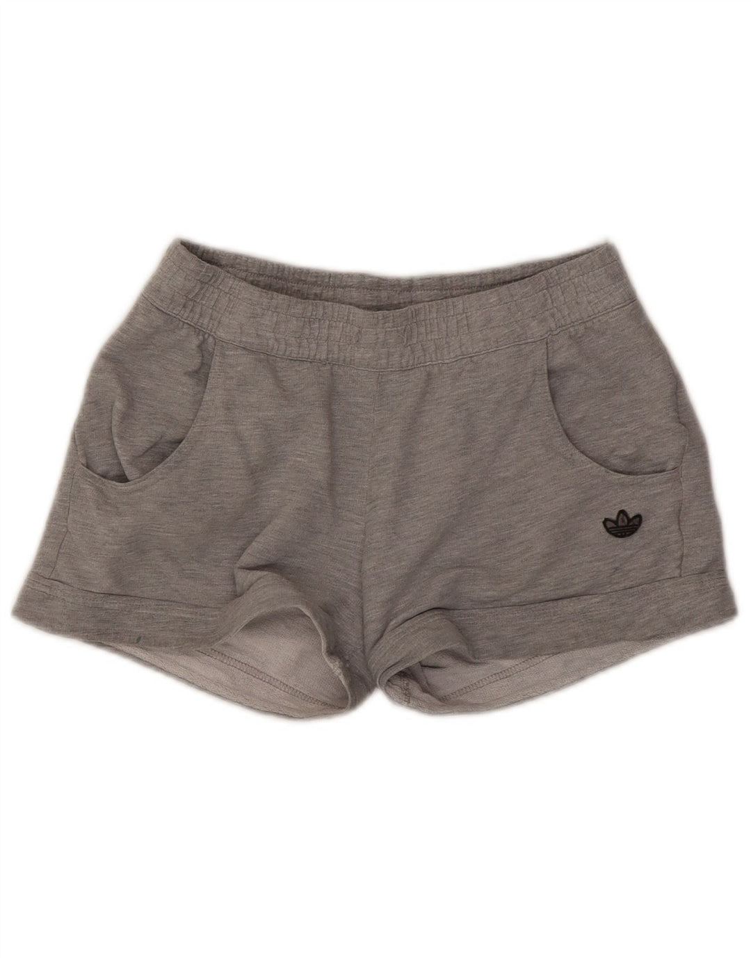Adidas Short de sport pour femme UK 12 Gris moyen en coton