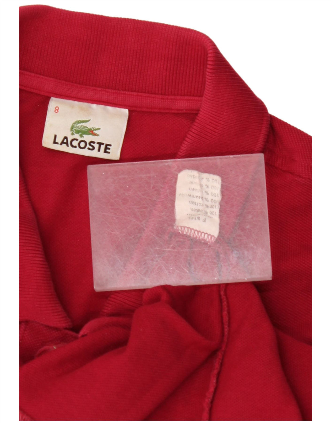 LACOSTE Polo Homme Taille 8 3XL Rouge Coton