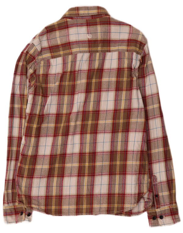 Fat Face Chemise Flanelle Homme Kaki Moyen à Carreaux Coton