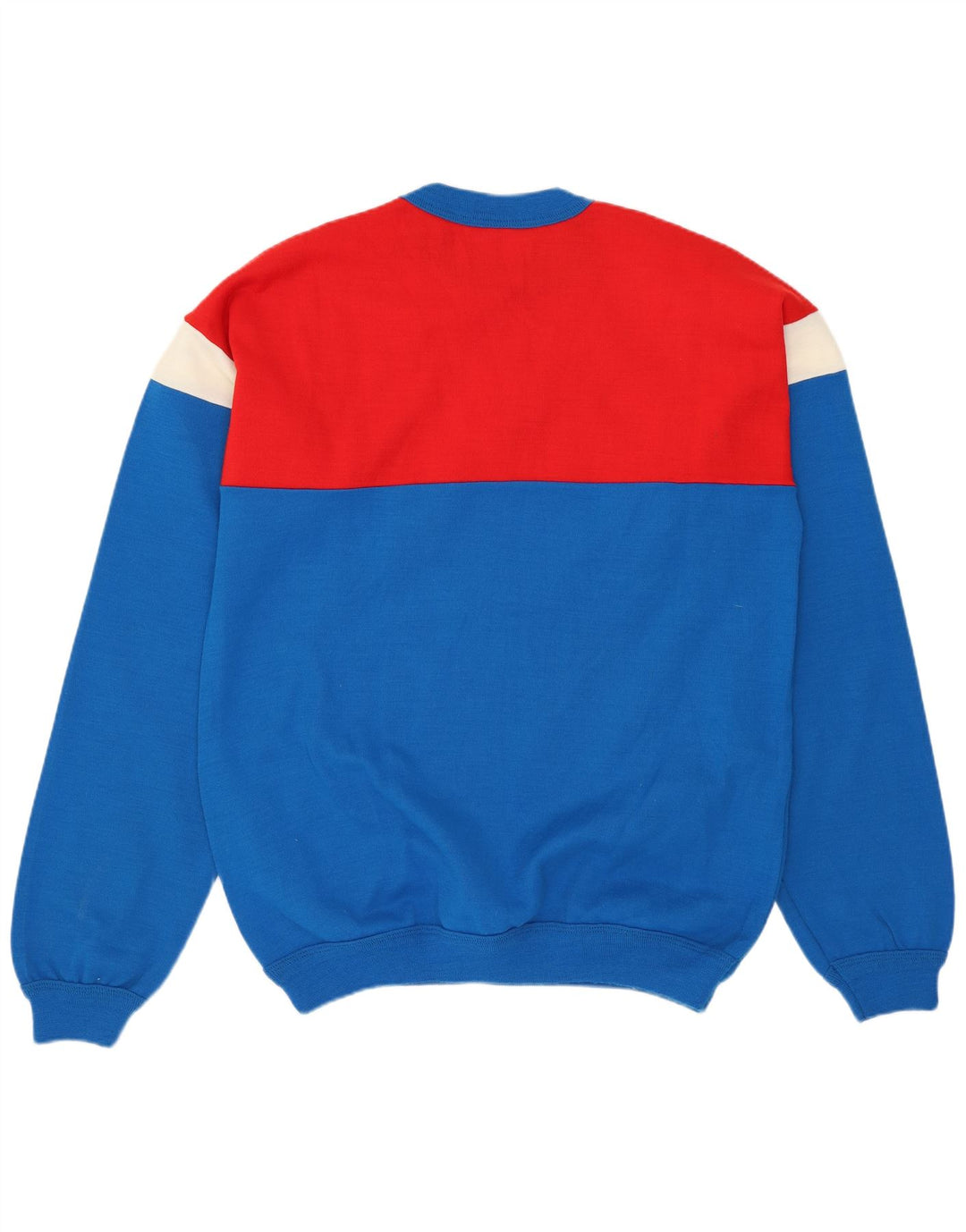 VINTAGE Pull à col rond pour homme Bleu moyen Acrylique colour block