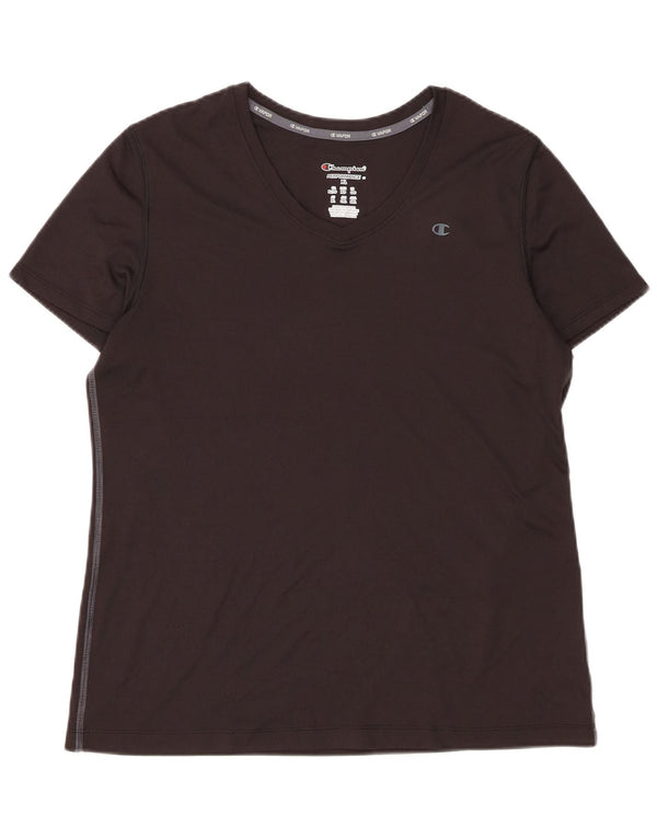 Champion T-Shirt Femme Top UK 18 XL Noir Polyester