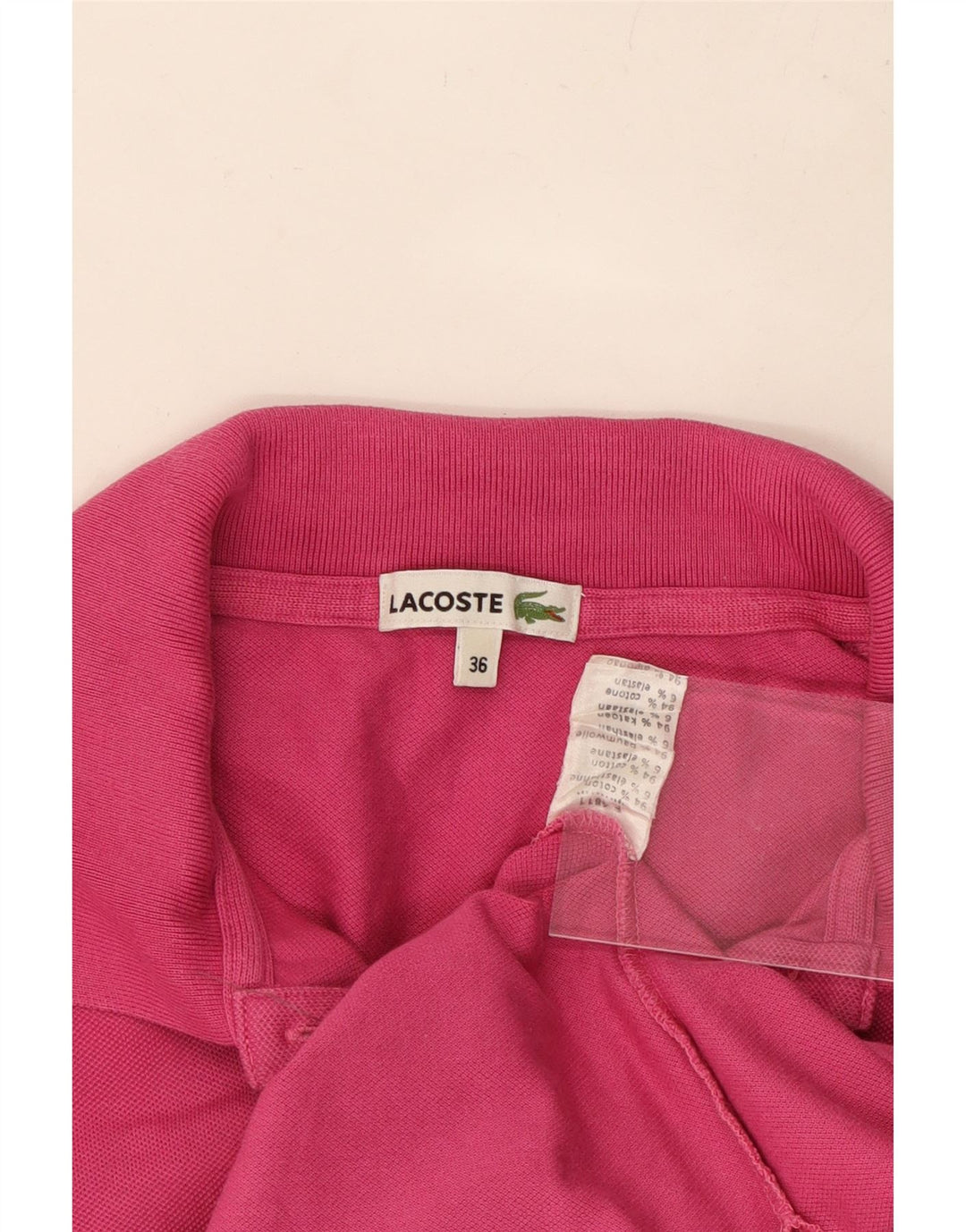 LACOSTE Polo Femme EU 36 Petit Rose Coton