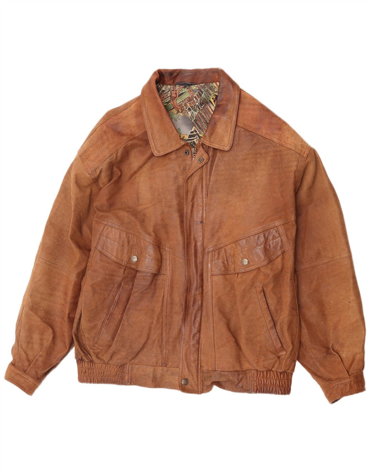 veste en cuir homme vintage UK 42 XL Cuir Marron