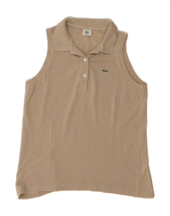 LACOSTE Womens Sleeveless Polo Shirt Size 40 Medium Grey Cotton Vintage Lacoste and Second-Hand Lacoste from Messina Hembry 