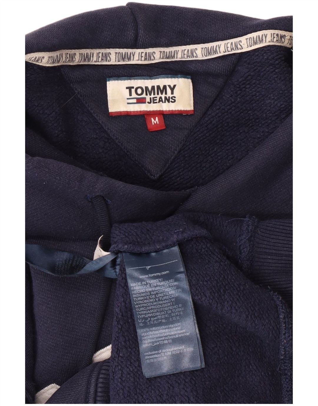 Tommy Hilfiger Pull à Capuche Graphique Homme Bleu Marine Moyen Coton