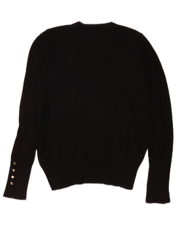 Zara Pull ras du cou pour femme UK 10 Small Noir Viscose