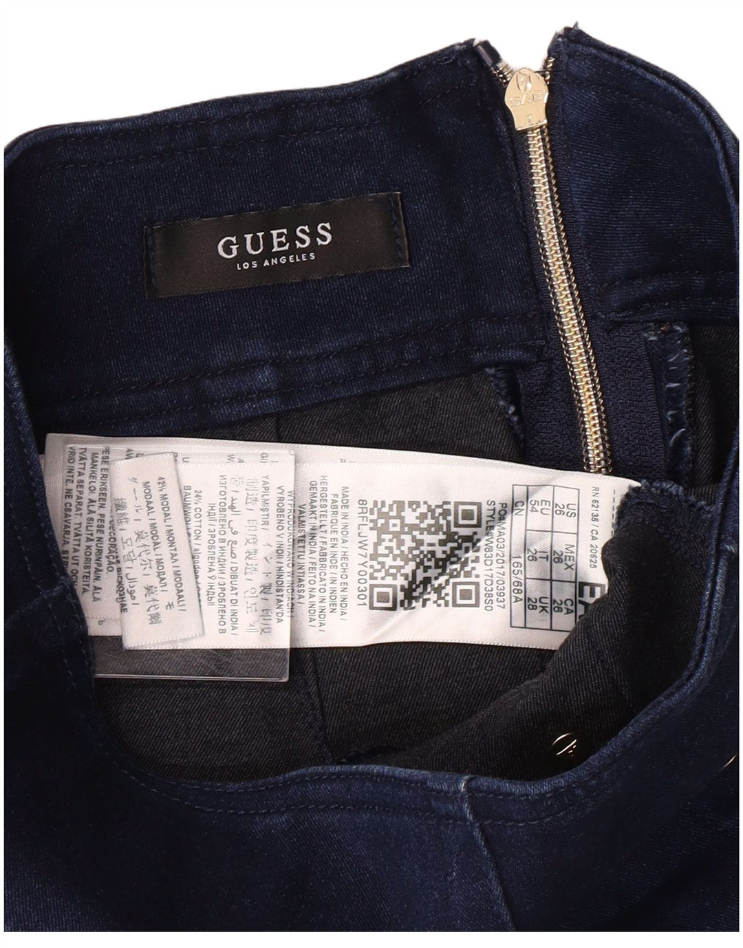 Guess Femme Jupe En Jean Taille Haute W28 Bleu Moyen Modal Classique