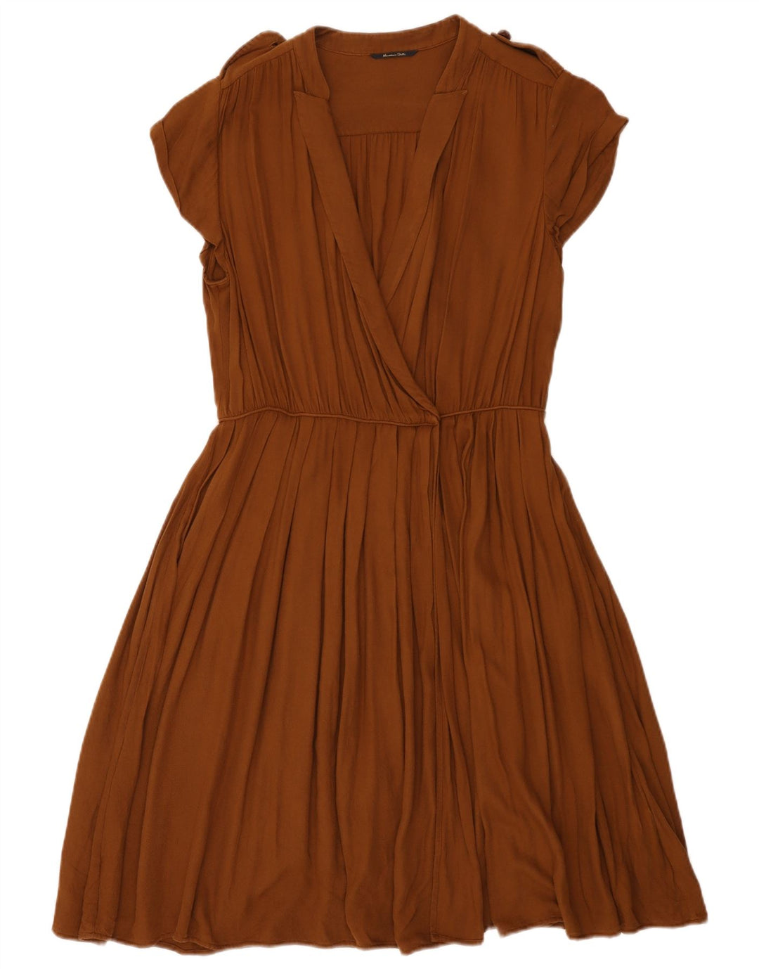 Massimo Dutti Robe portefeuille pour femme EU 42 Large Marron Viscose