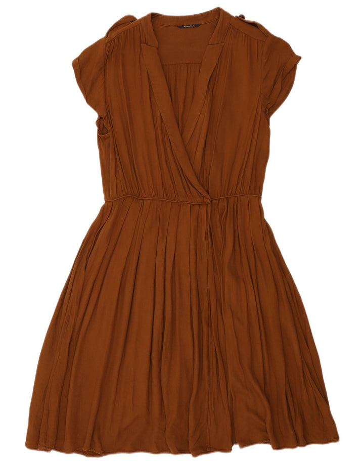 Massimo Dutti Robe portefeuille pour femme EU 42 Large Marron Viscose