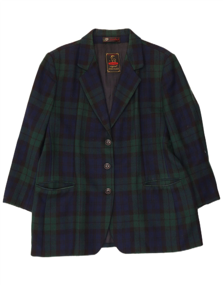 Steinbock Veste blazer à 3 boutons pour femme UK 18 XL Bleu marine à carreaux