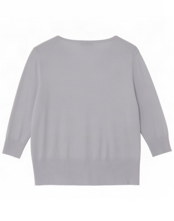 Marks & Spencer Pull cardigan à manches 3/4 pour femme UK 16 Large Bleu Viscose