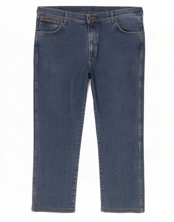 Wrangler Jean Droit Texas Stretch Homme W40 L34 Bleu Coton