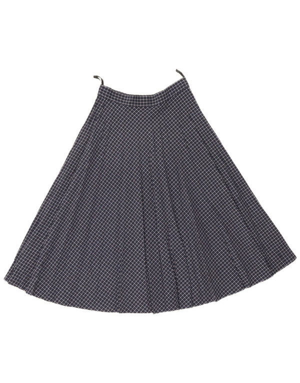 vintage Femme Jupe A-Line W25 XS Bleu Marine Check
